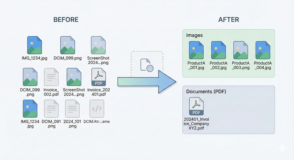 画像・PDFを一括整理するビフォーアフター